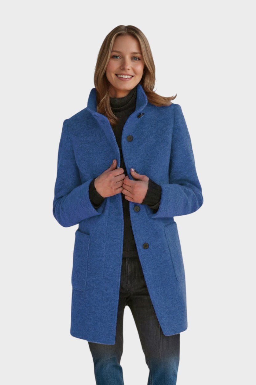 Classic Winter Tailored Stand-Collar Coat