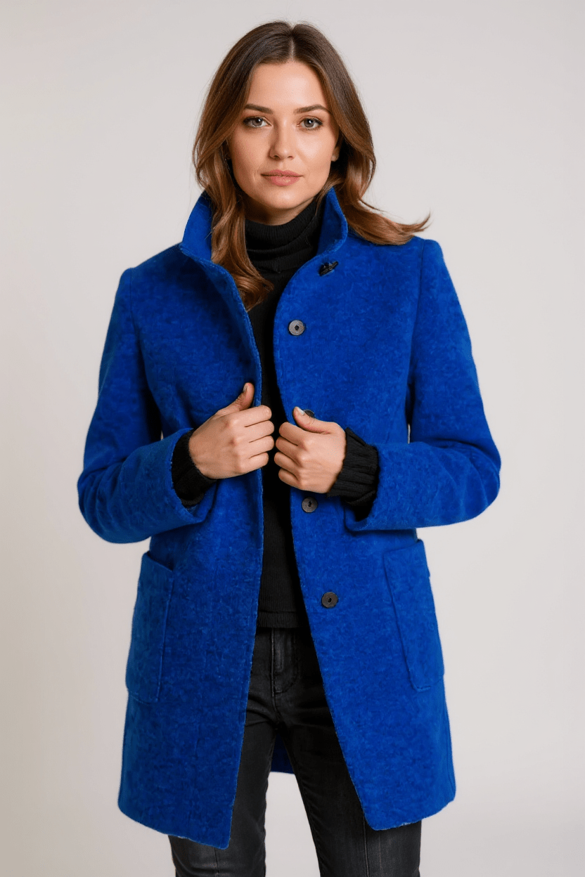 Classic Winter Tailored Stand-Collar Coat