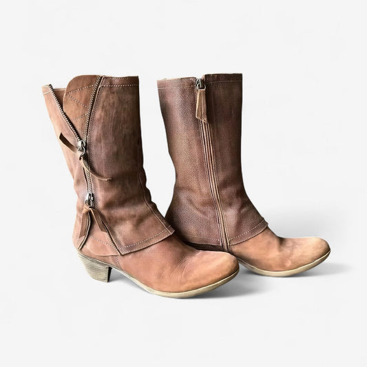 Layered Mid-Calf Boots