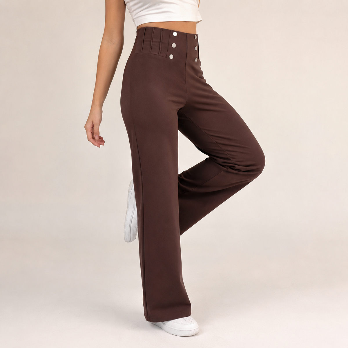 Decorative-Button Trousers