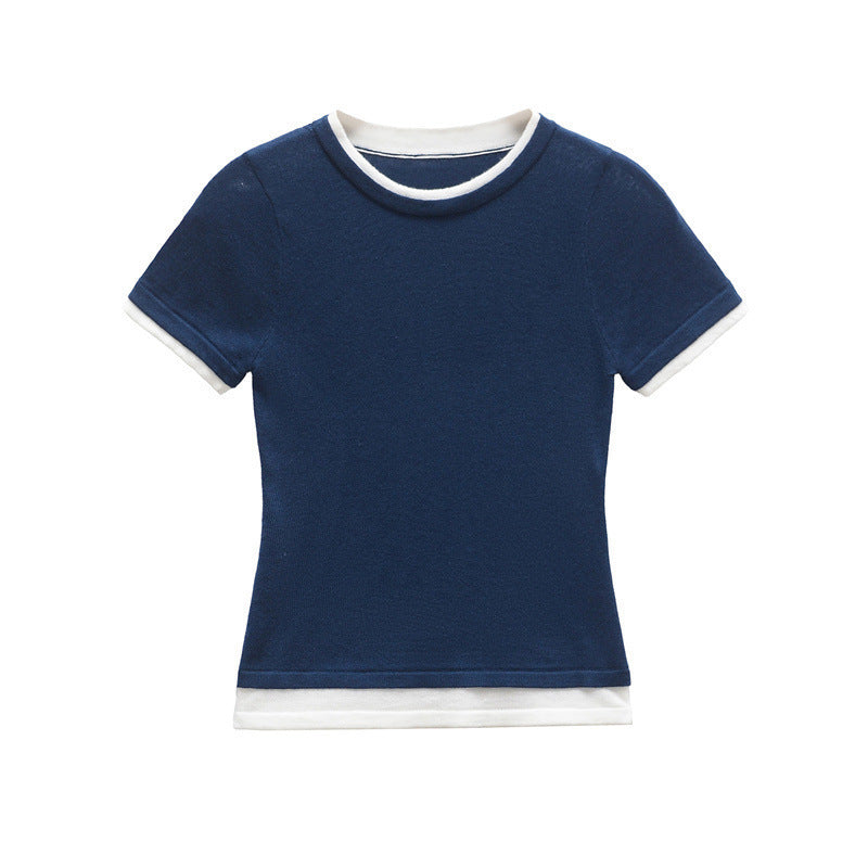 Classic Crew Neck T-Shirt with Contrast Trim