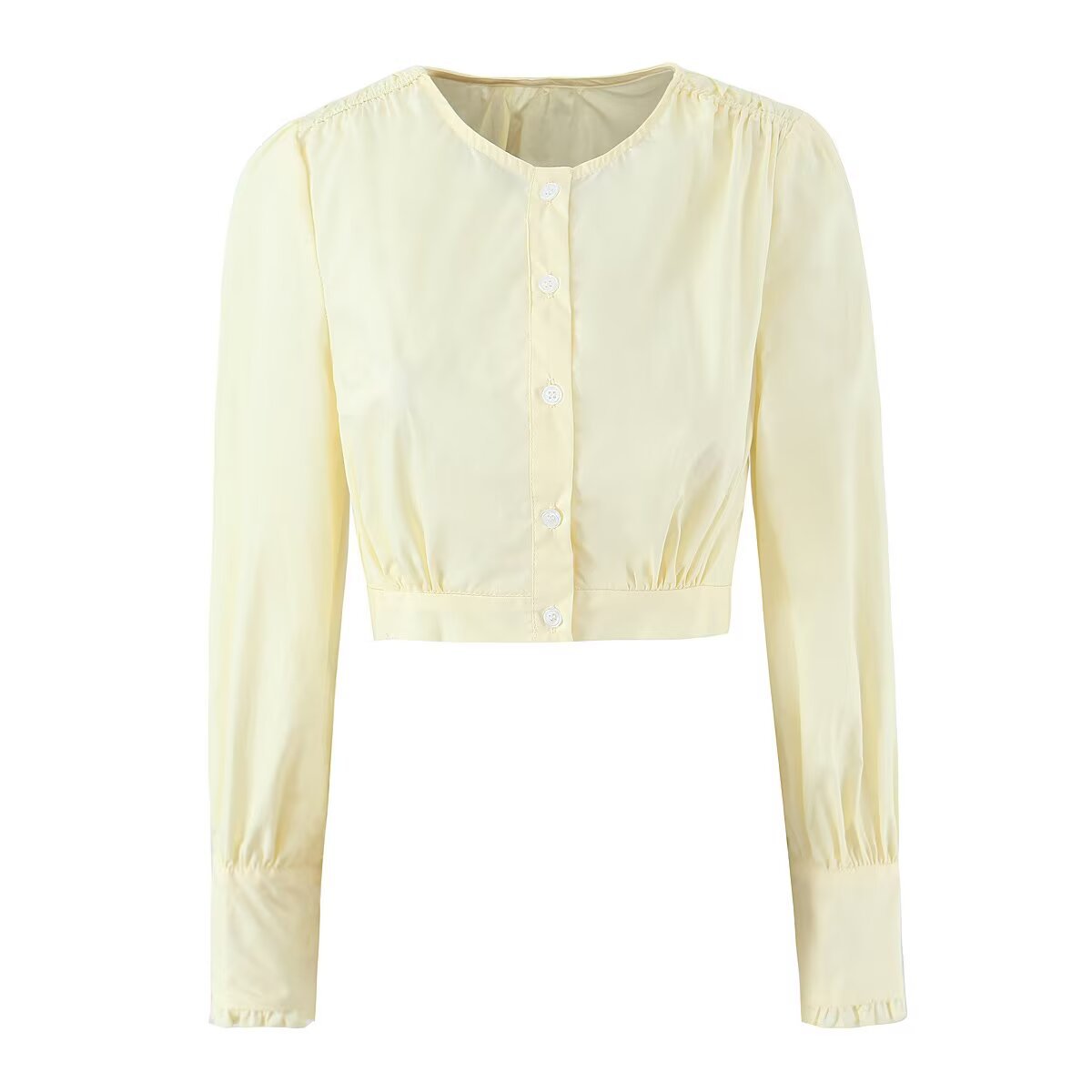 Cropped Long Sleeve Knit Top