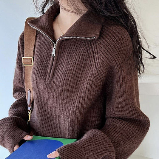 Oversized Quarter Zip Sweater