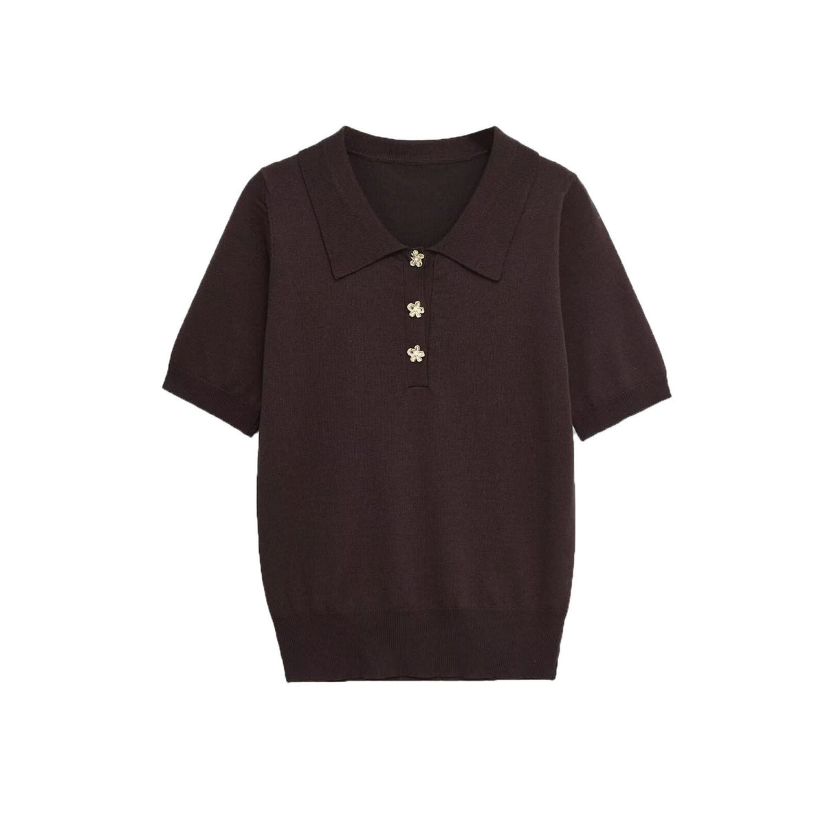 Short Sleeve Knit Polo Top