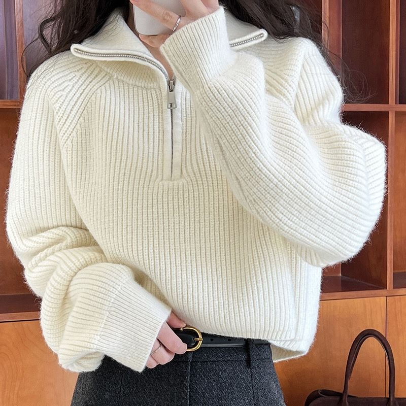 Oversized Quarter Zip Sweater