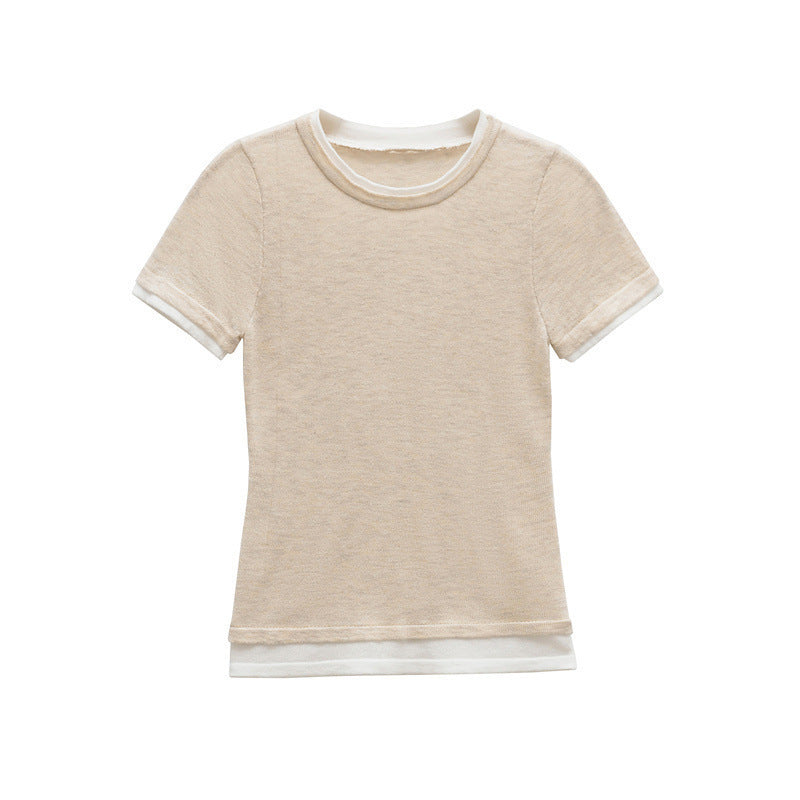 Classic Crew Neck T-Shirt with Contrast Trim