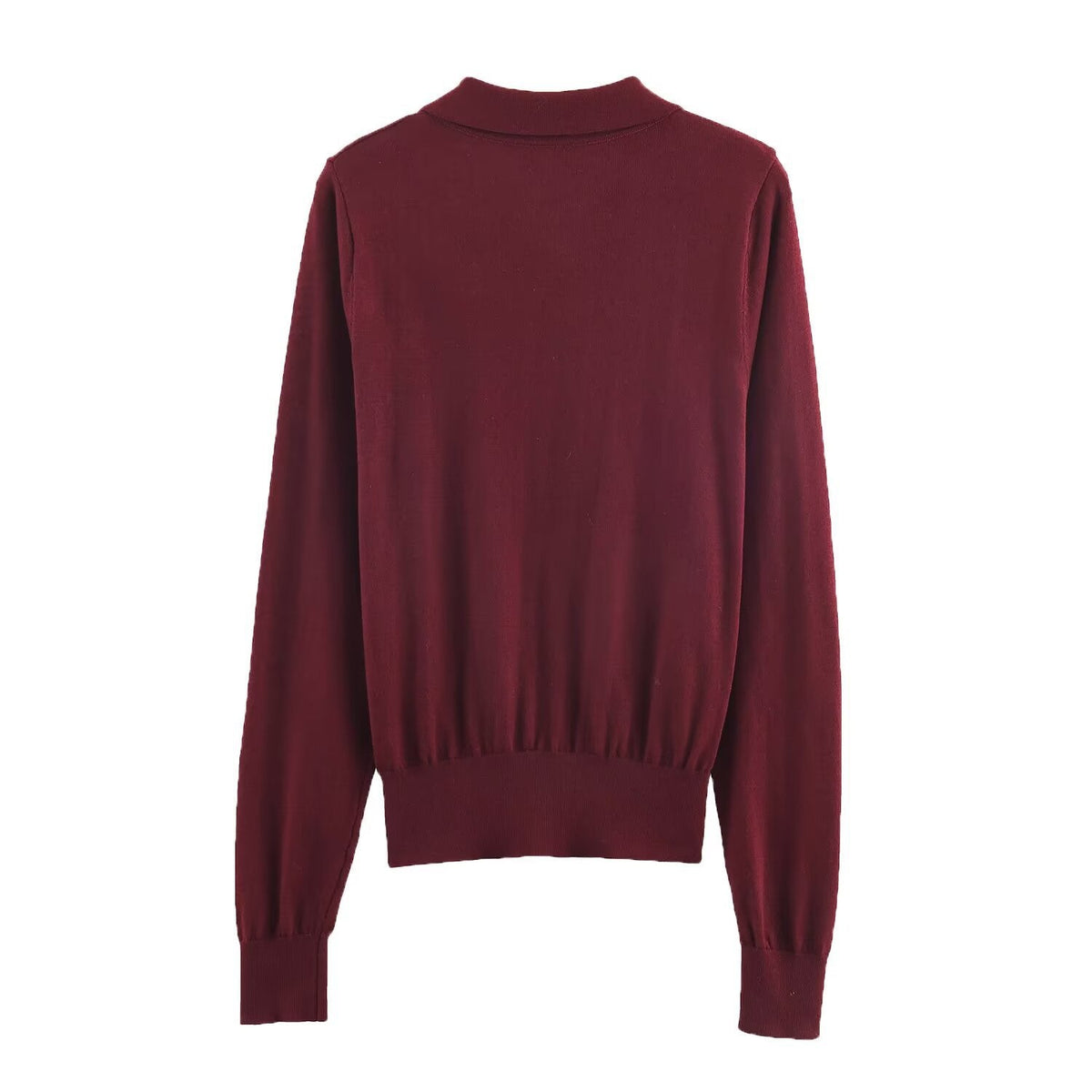 Slim Fit Ribbed Knit Polo Sweater