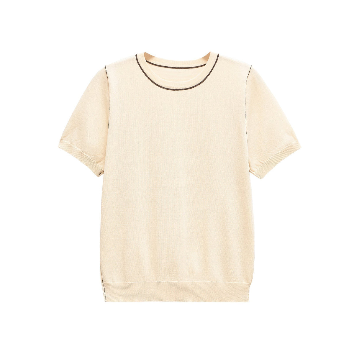 Classic Crew Neck T-Shirt with Contrast Trim