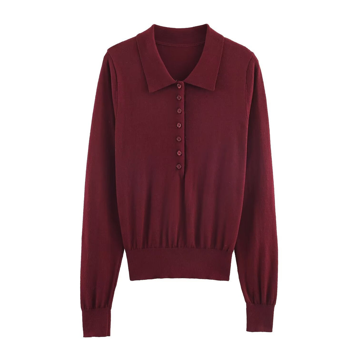 Slim Fit Ribbed Knit Polo Sweater