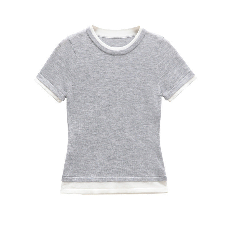 Classic Crew Neck T-Shirt with Contrast Trim