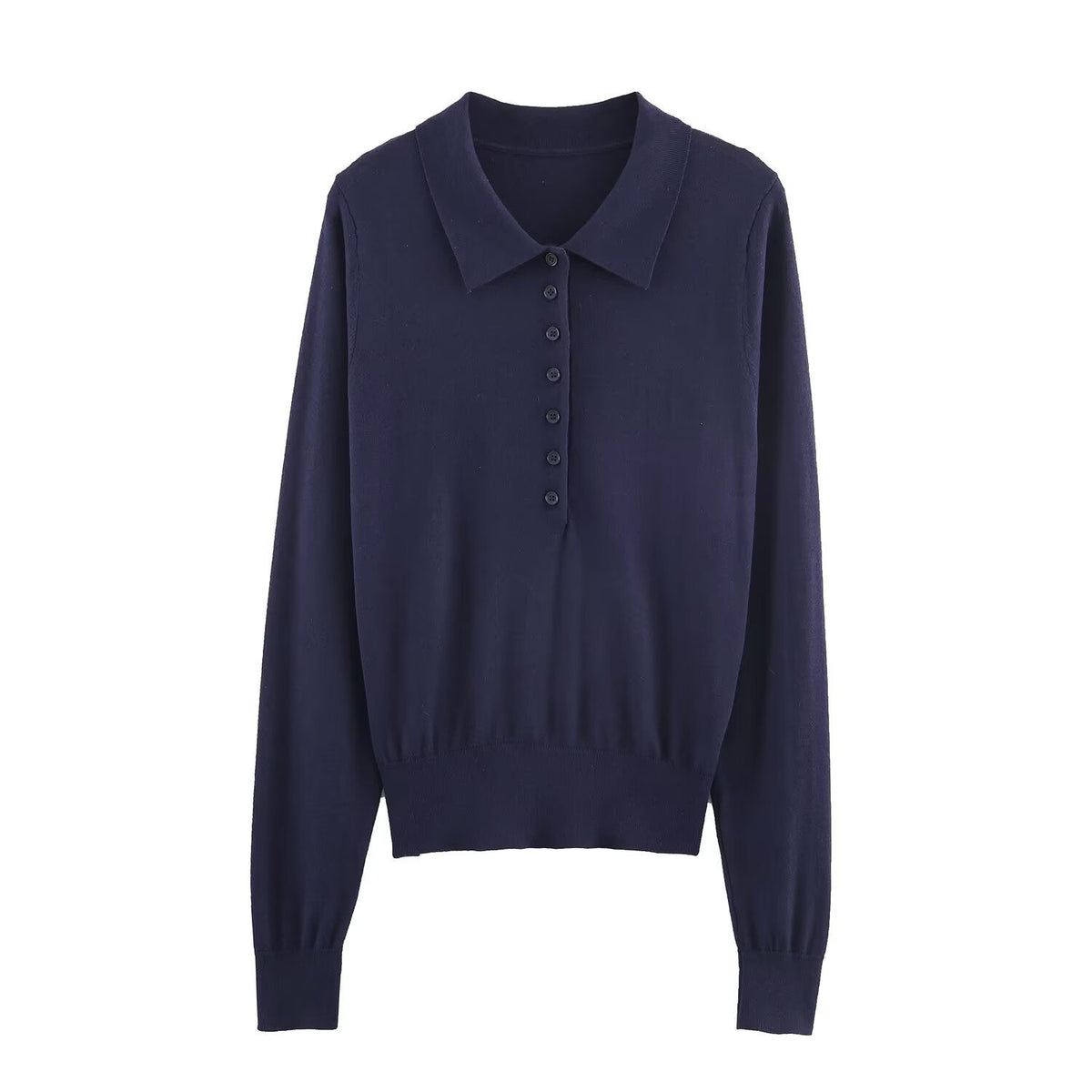 Slim Fit Ribbed Knit Polo Sweater