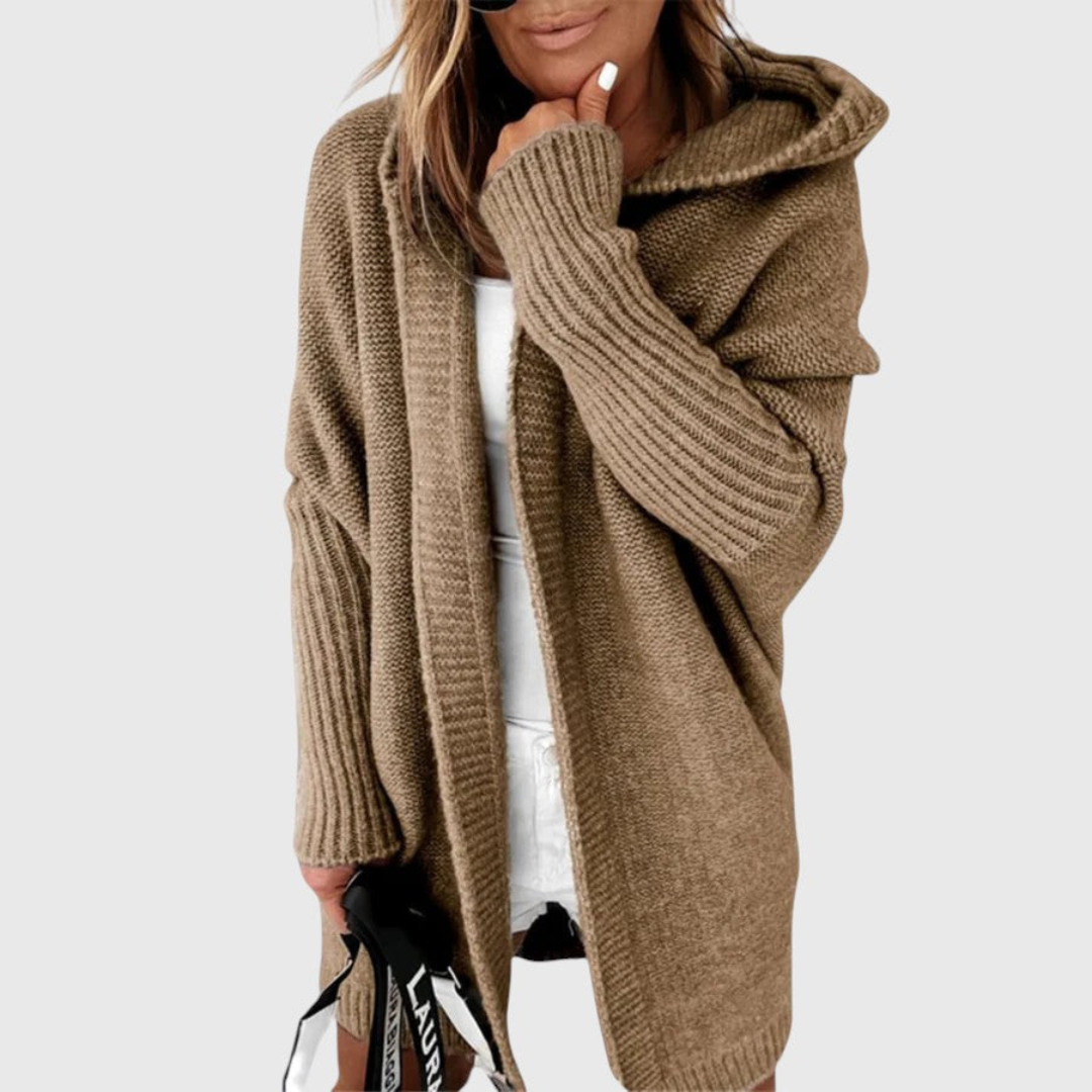 Oversized Hooded Knit Cardigan