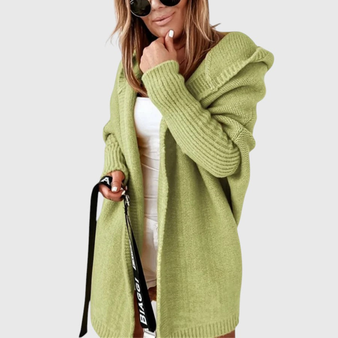 Oversized Hooded Knit Cardigan