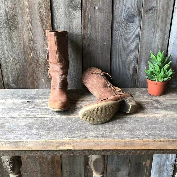 Layered Mid-Calf Boots