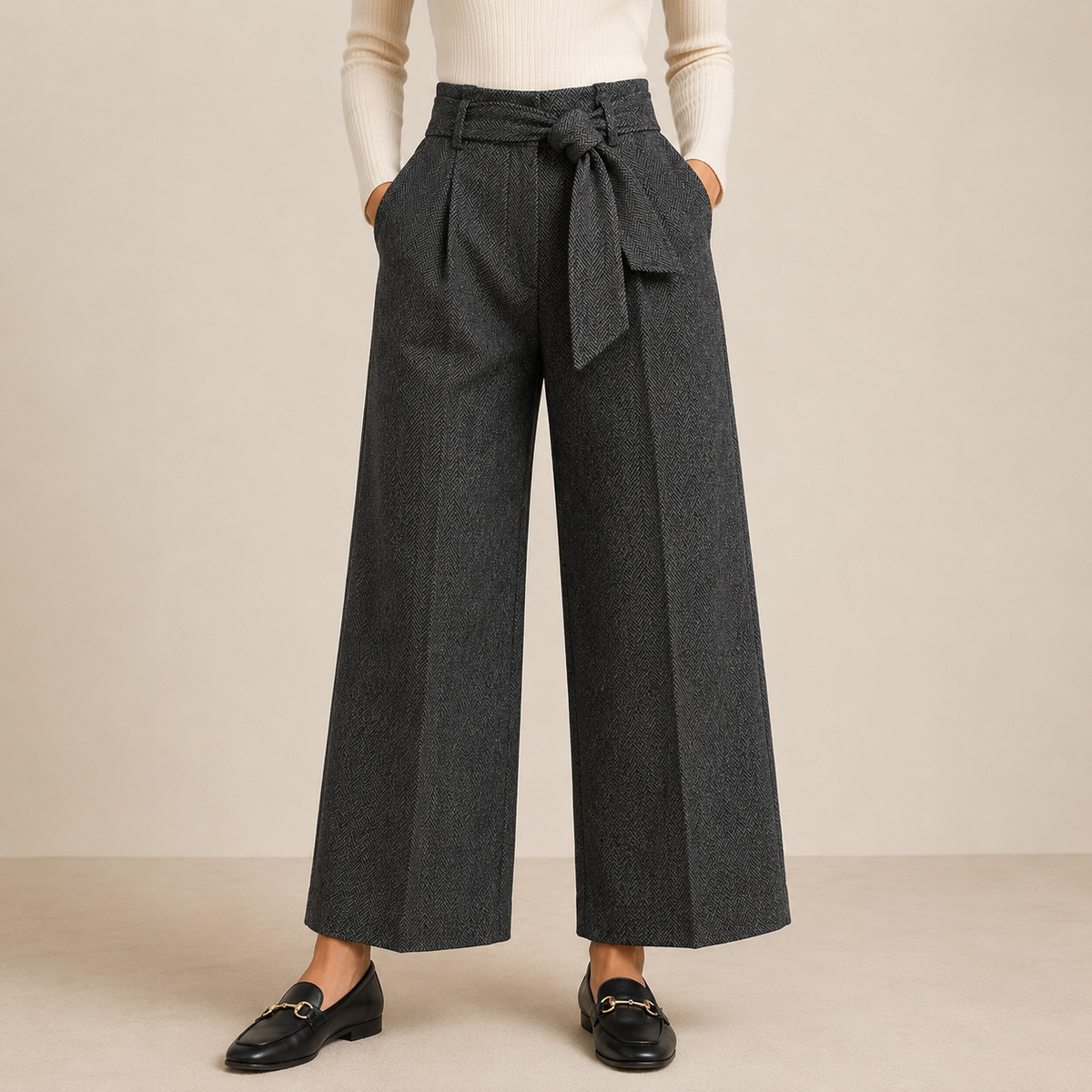 Tie-Belt Trousers
