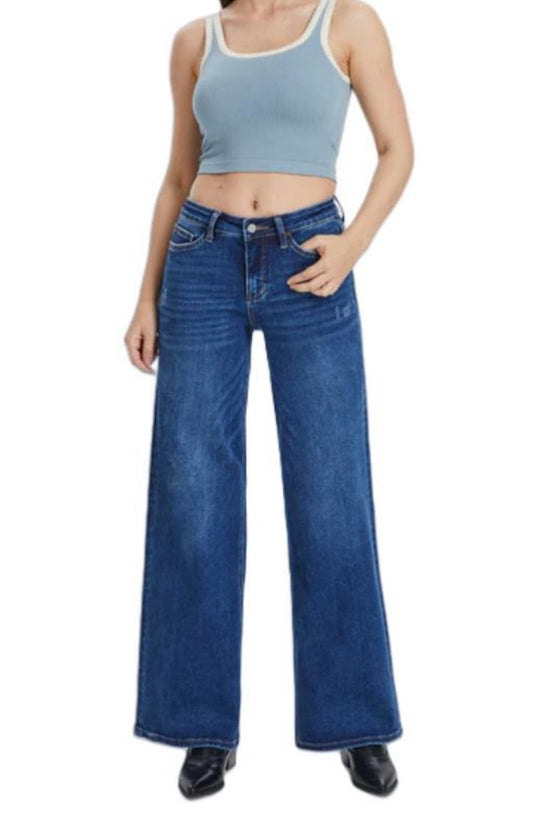 Mid-Rise Wide-Leg Jeans
