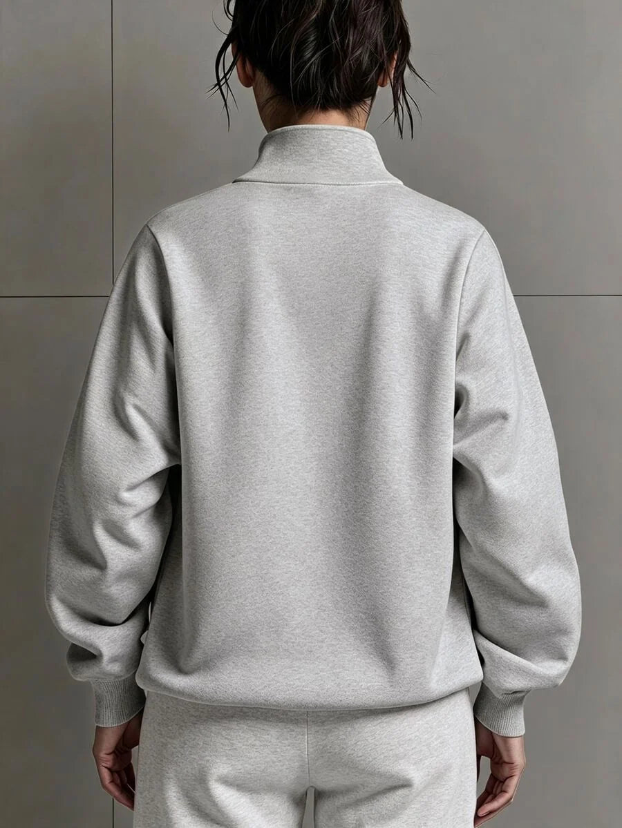 Half Zip Stand Collar Sweatshirt