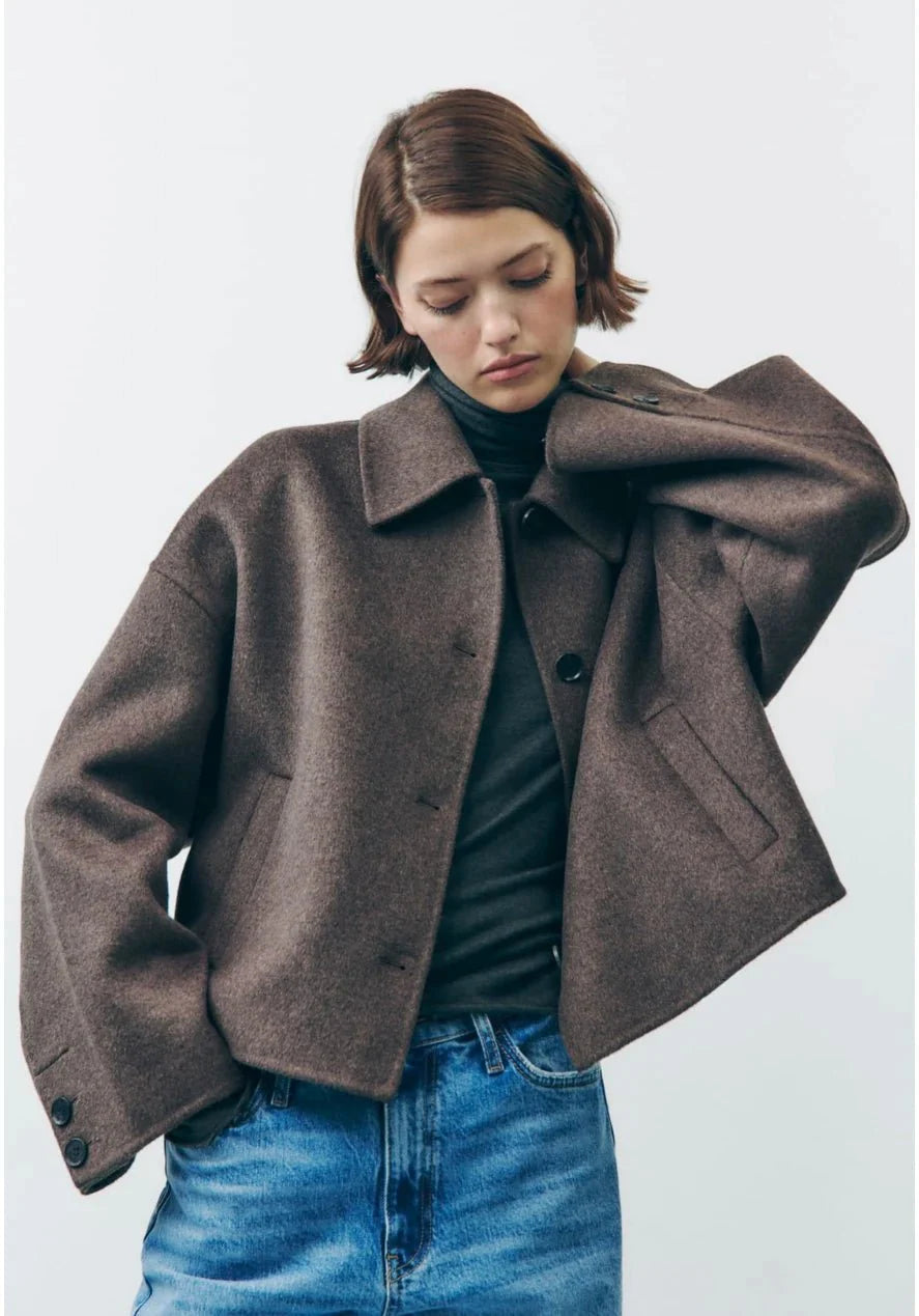 Cropped Collared Jacket