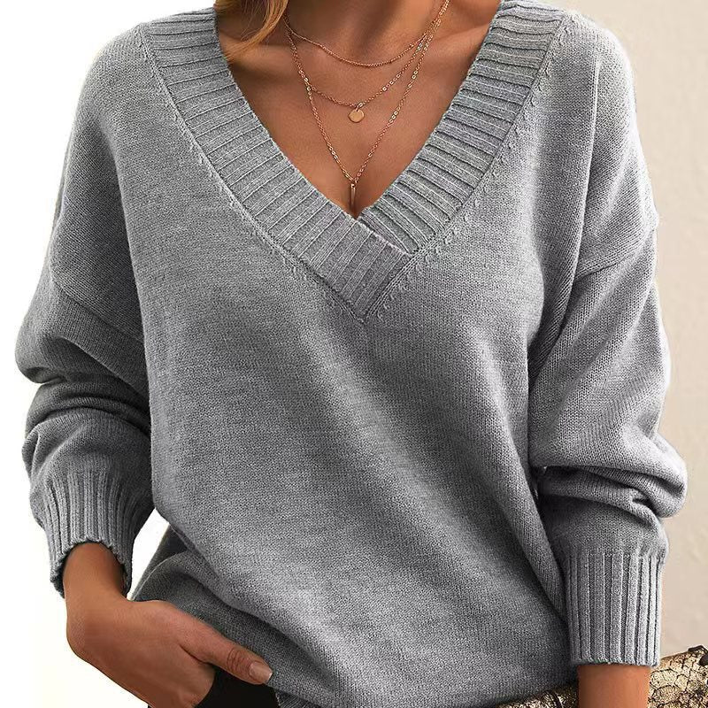 Relaxed-Fit V-Neck Sweater