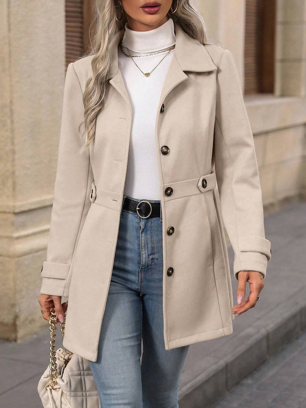 Belted Fitted Trench Coat