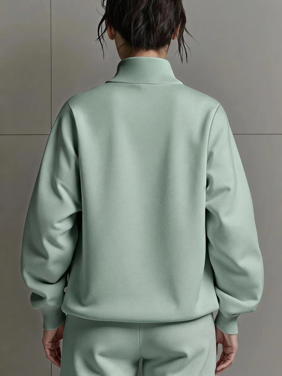 Half Zip Stand Collar Sweatshirt