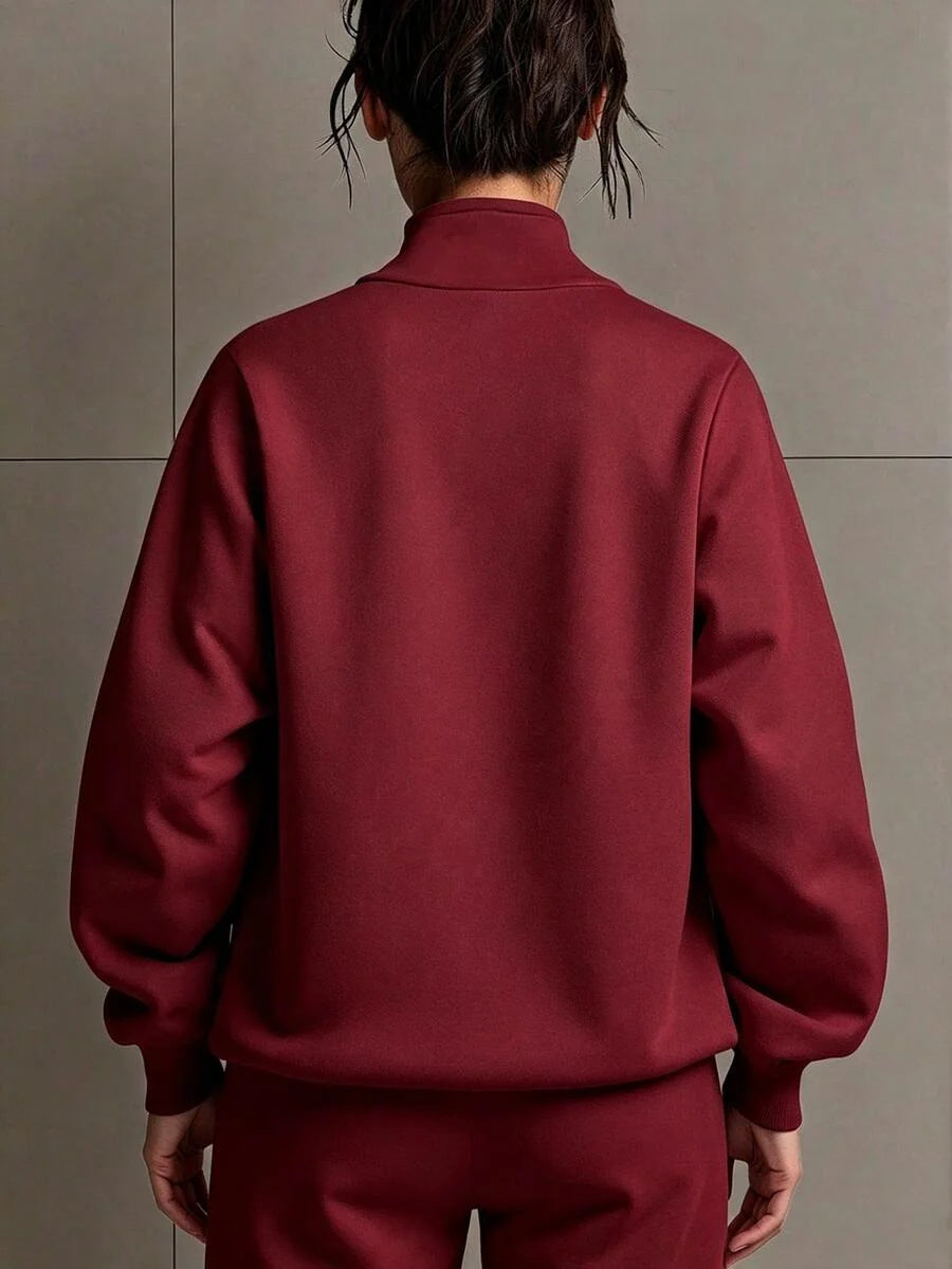 Half Zip Stand Collar Sweatshirt