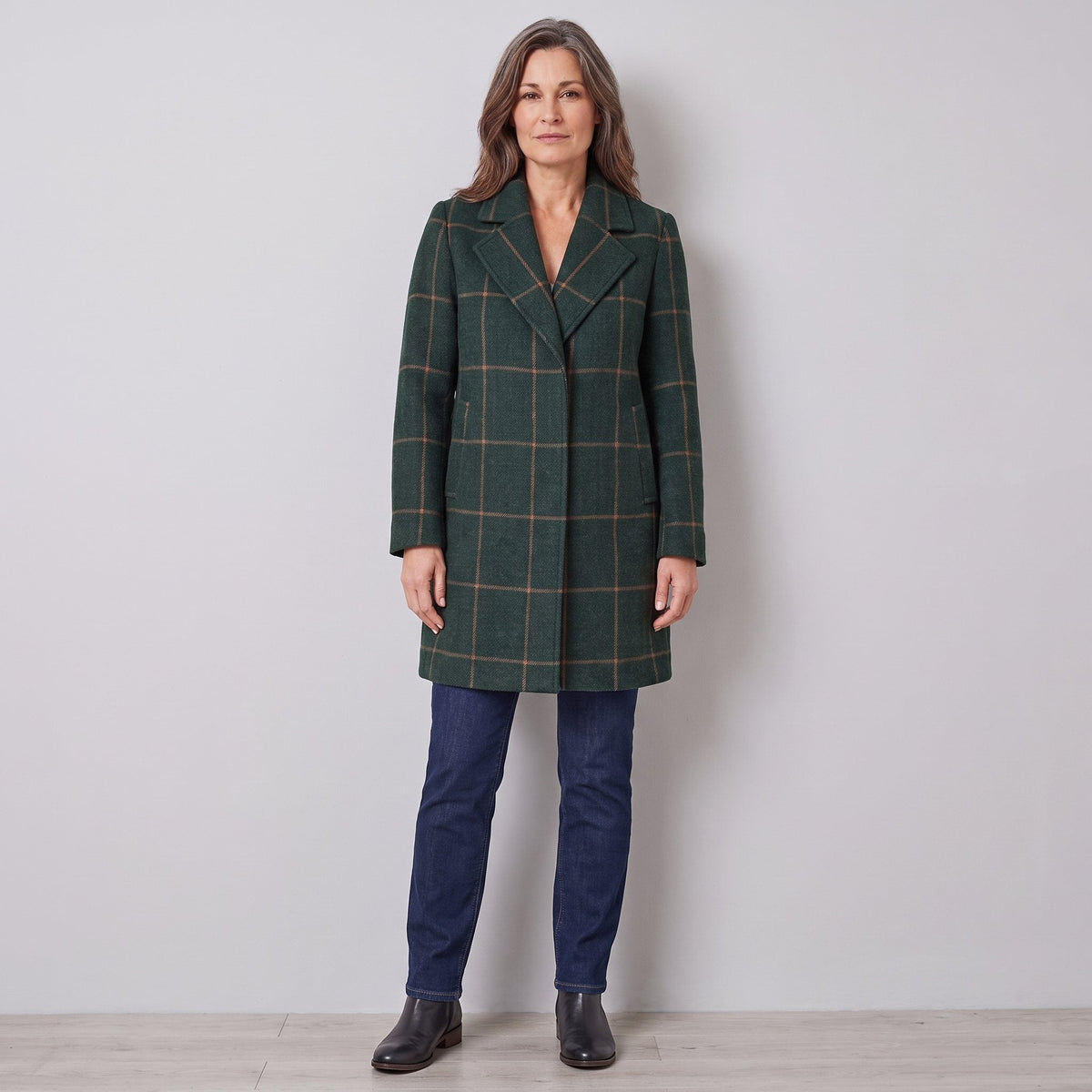 Tailored Check Coat