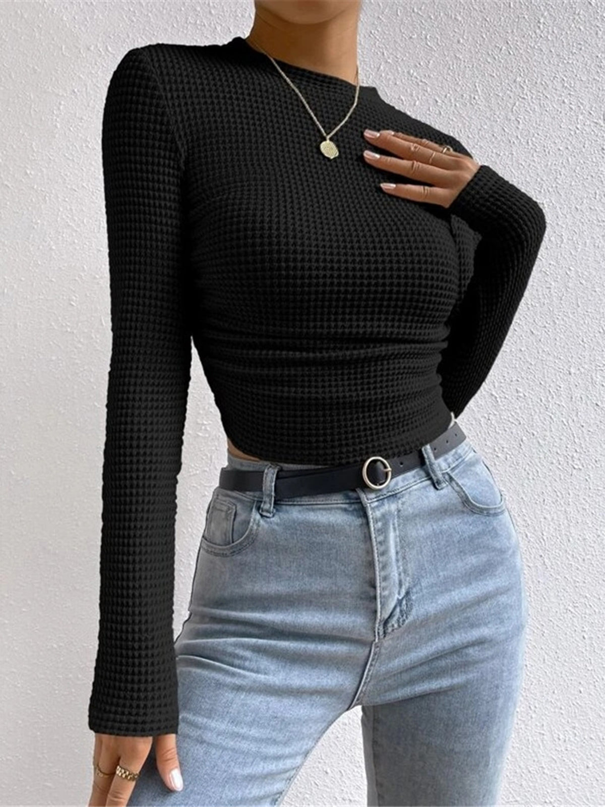 Fitted Long-Sleeve Top