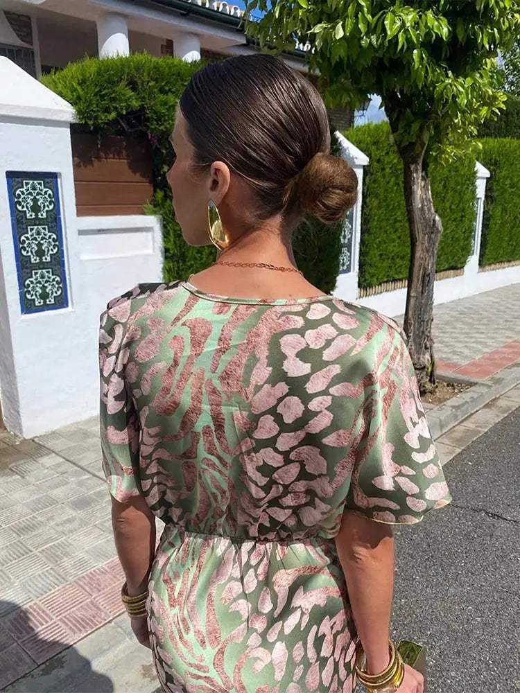 Twist-Front Midi Dress