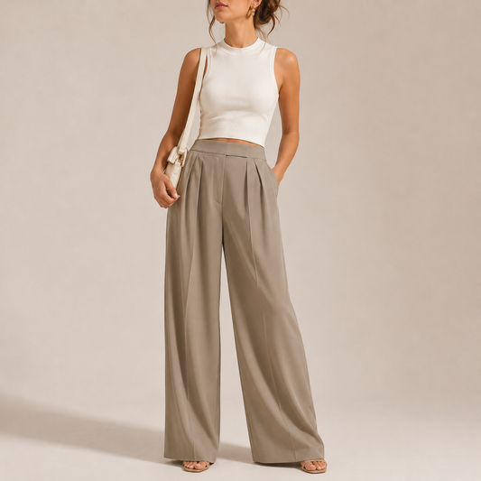 Wide-Leg Tailored Trousers