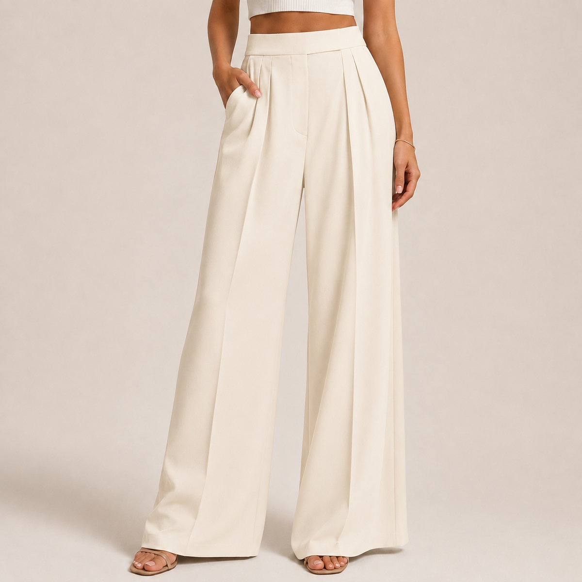 Wide-Leg Tailored Trousers