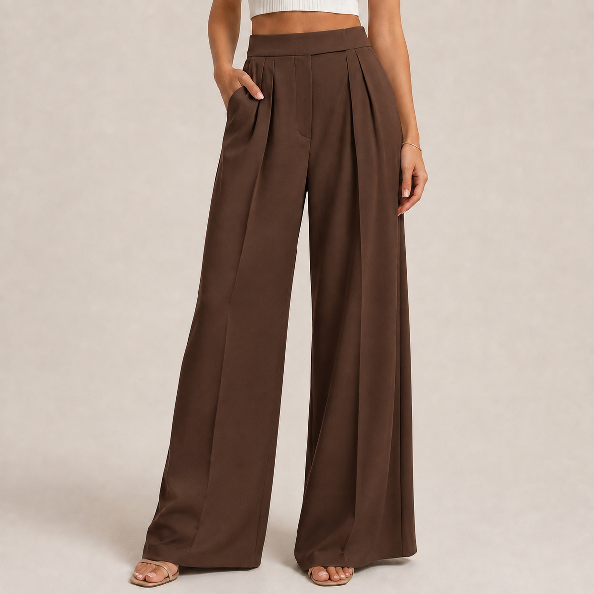 Wide-Leg Tailored Trousers