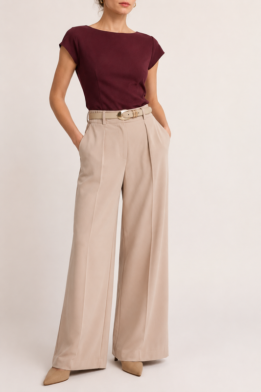 Ruched High-Neck Blouse