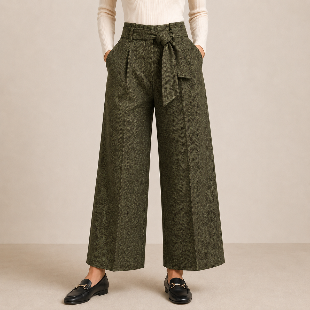 Tie-Belt Trousers