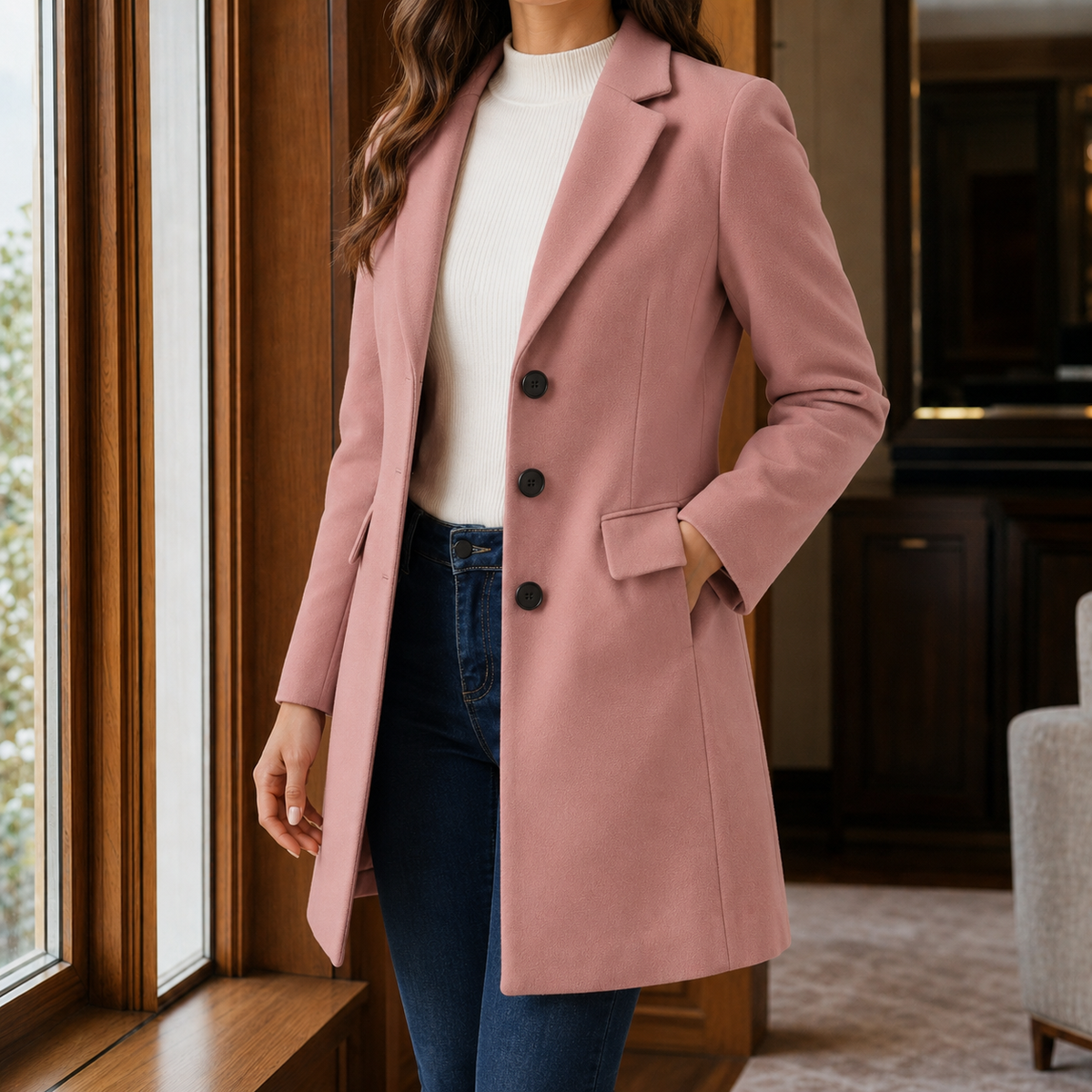 Fitted Flared Tailored Coat