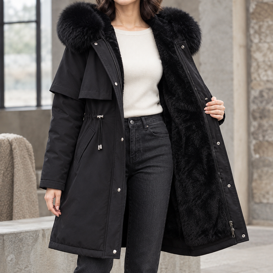 Longline Plush Lined Hooded Coat