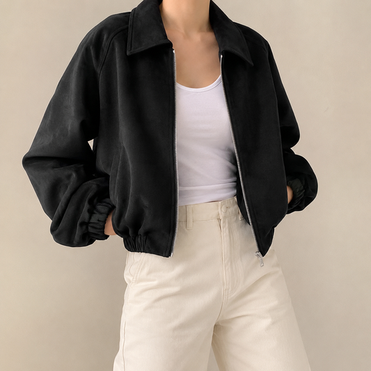 Cropped Oversized Collar Jacket