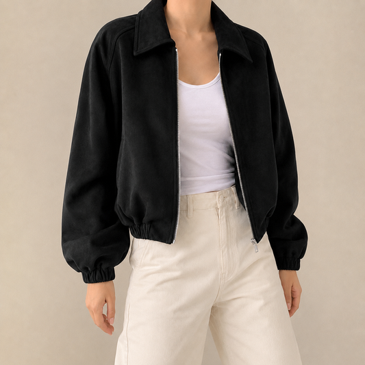 Cropped Oversized Collar Jacket