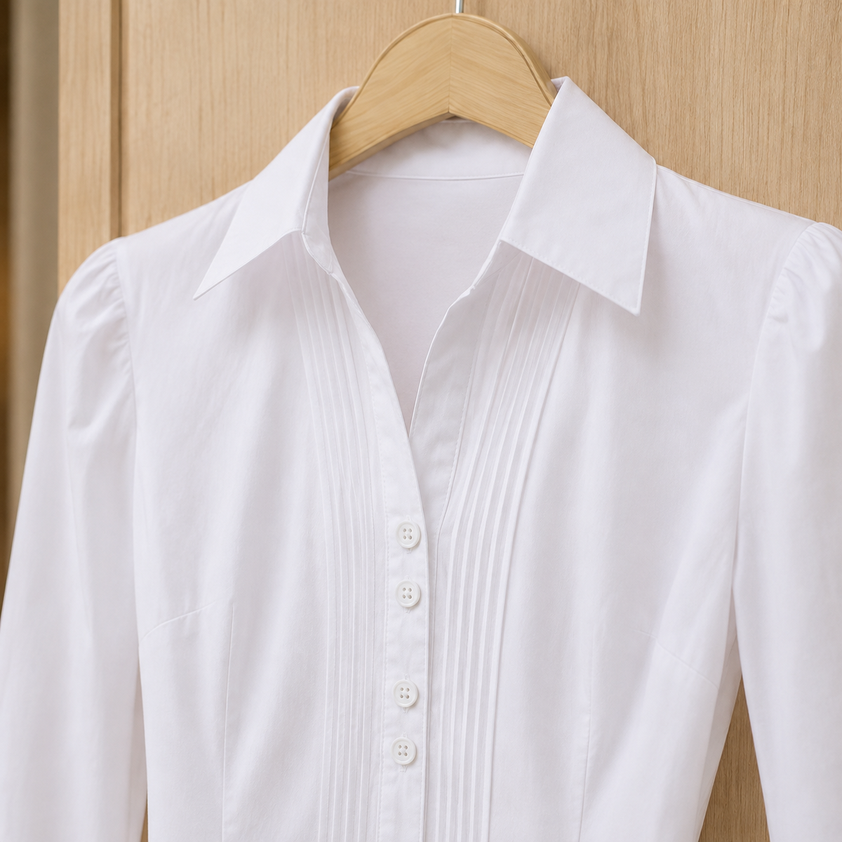 Collared Pleated Shirt Bodysuit