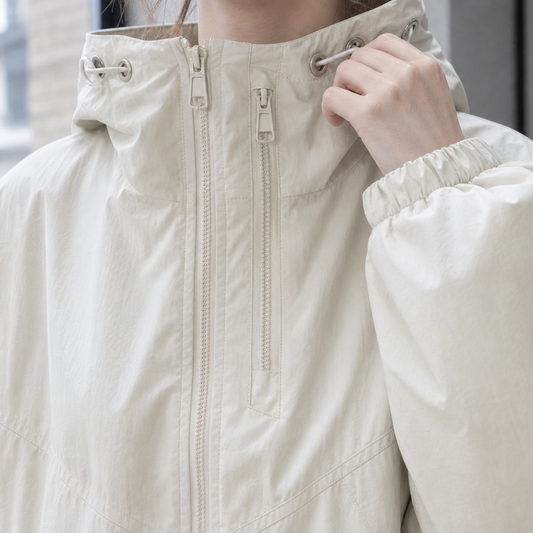 Cropped Relaxed Hooded Jacket