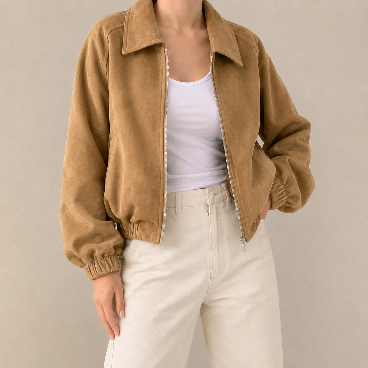Cropped Oversized Collar Jacket