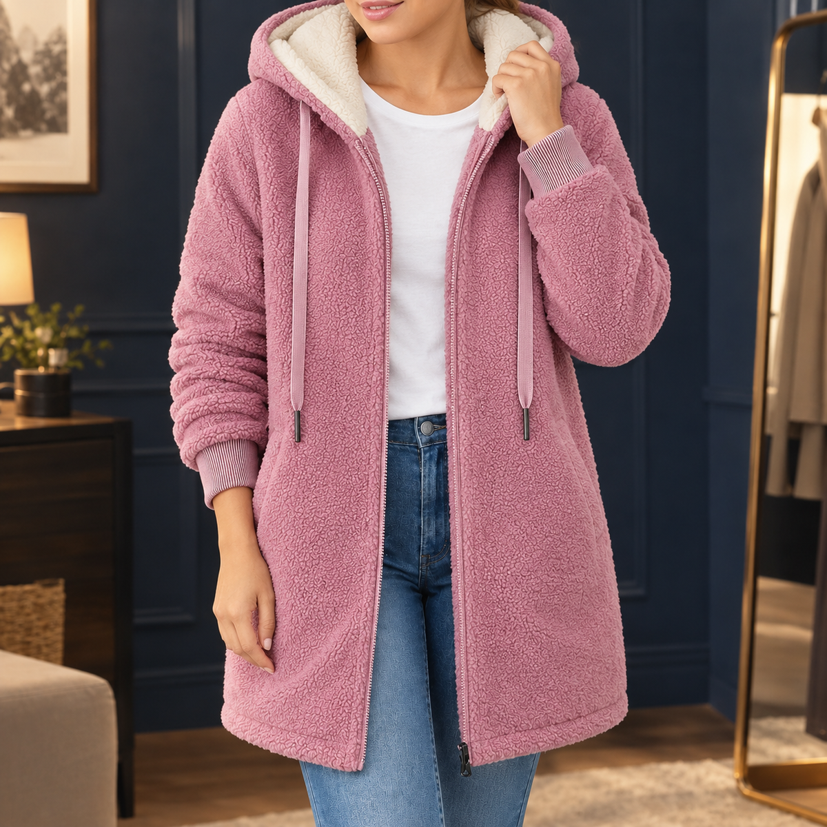 Longline Hooded Zip Jacket