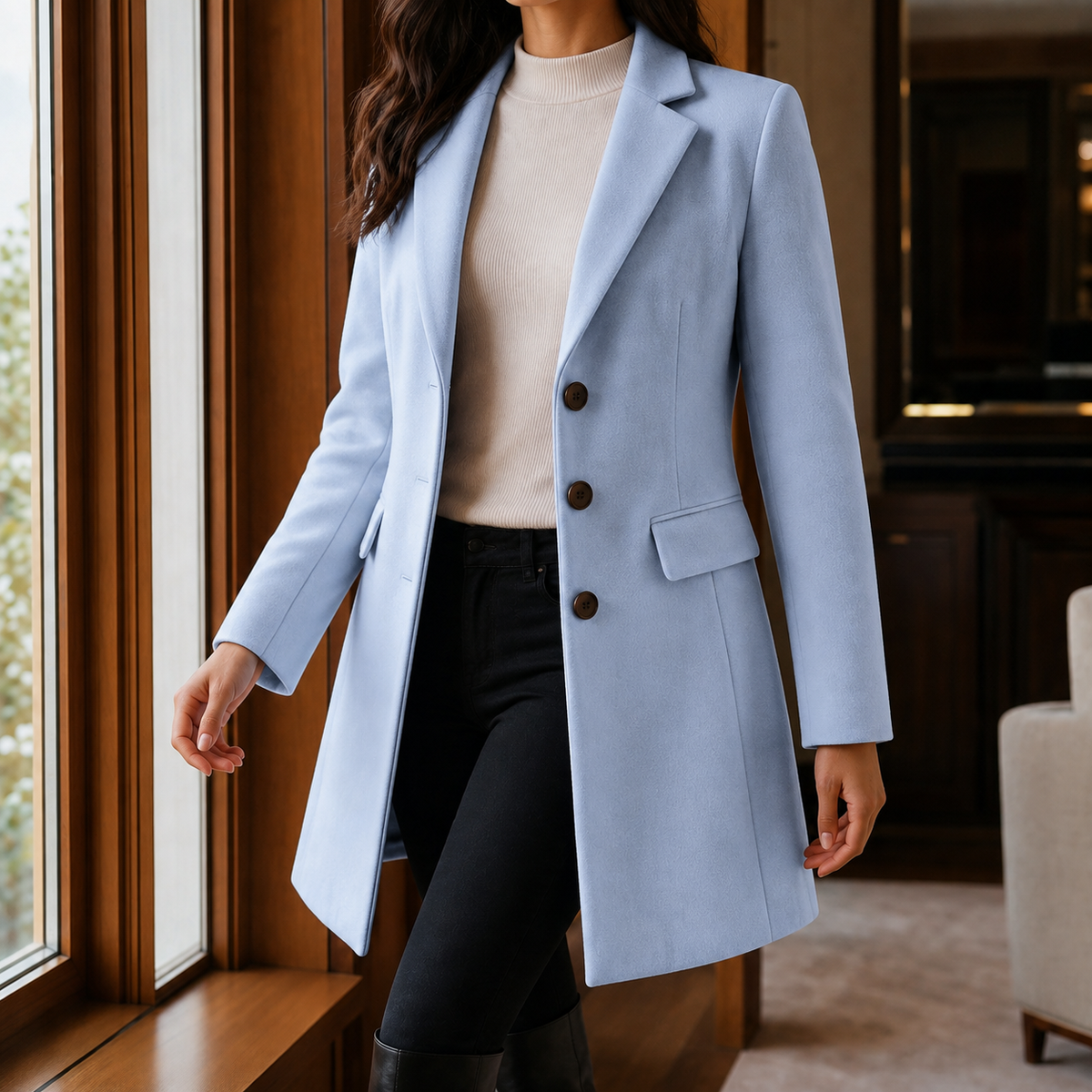 Fitted Flared Tailored Coat