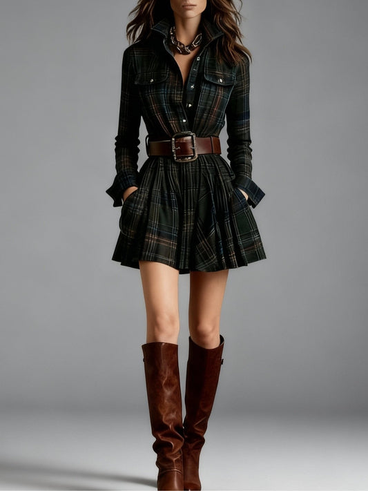 Checked Mini Dress