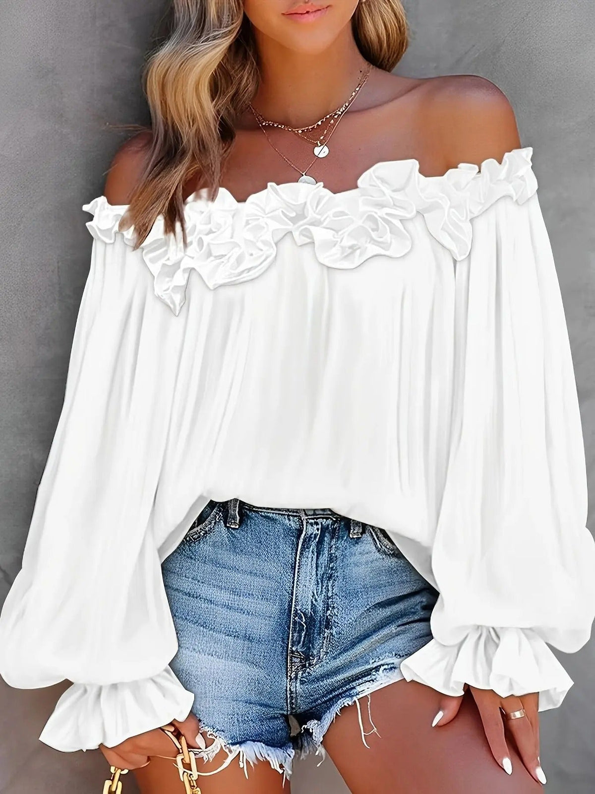 Off-Shoulder Ruffle Blouse