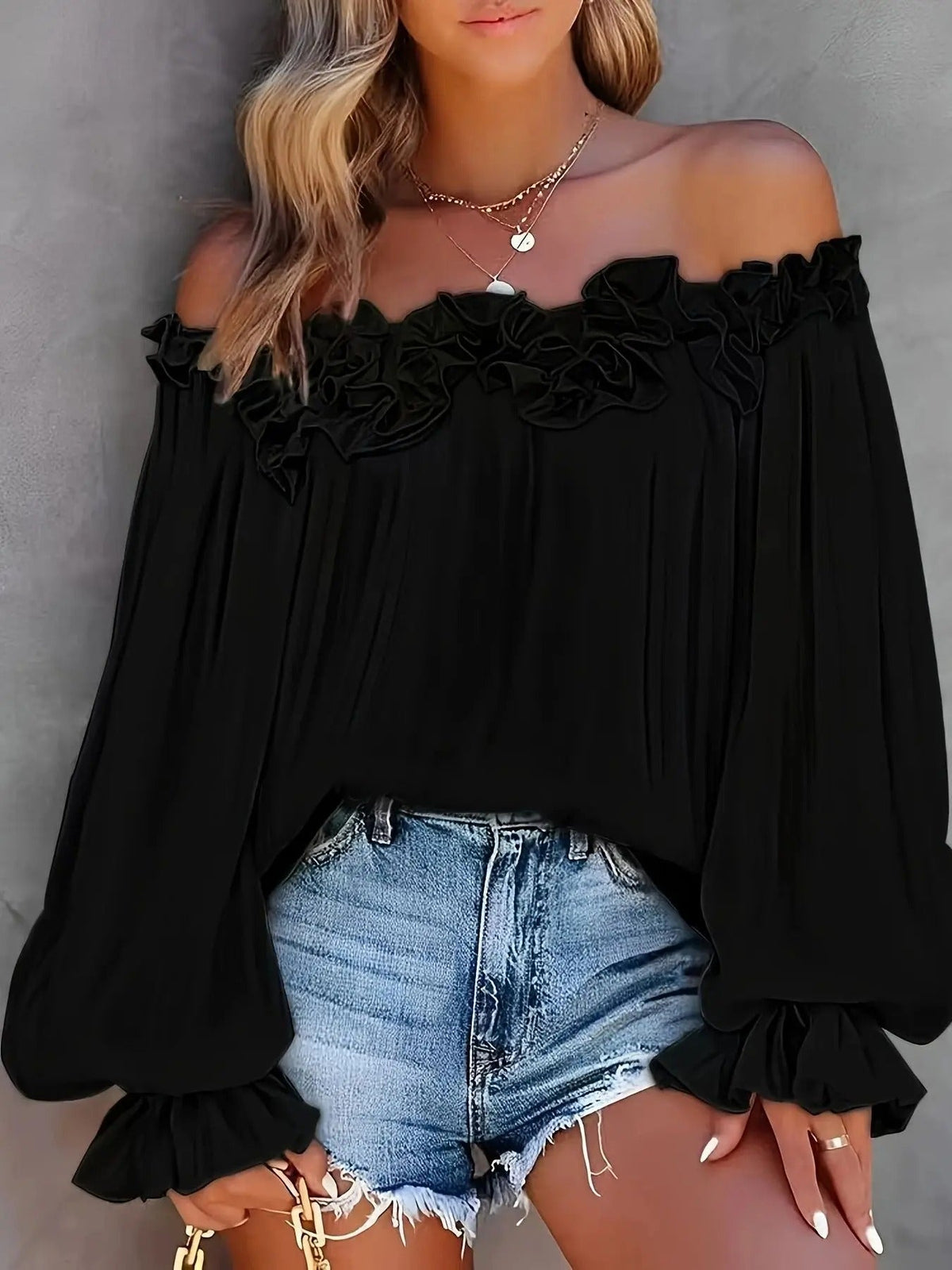 Off-Shoulder Ruffle Blouse