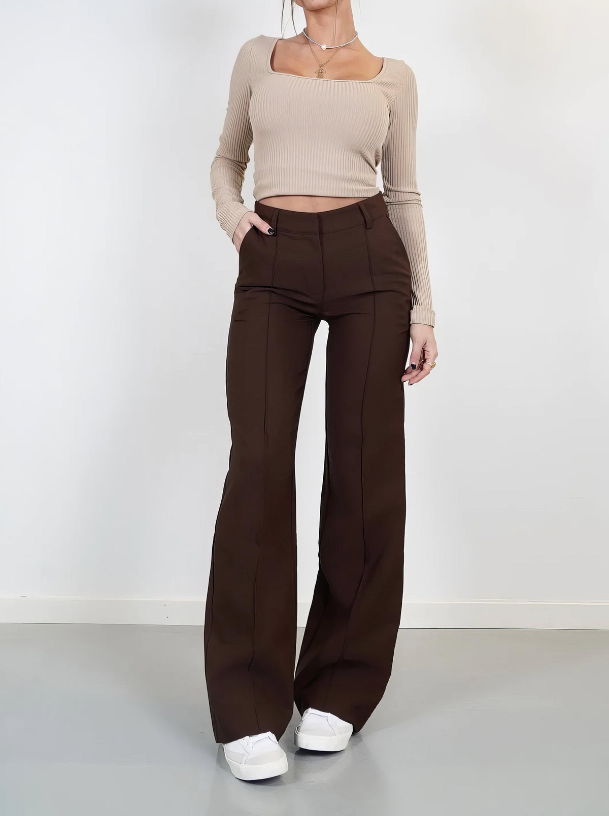 High-Waisted Wide-Leg Pants
