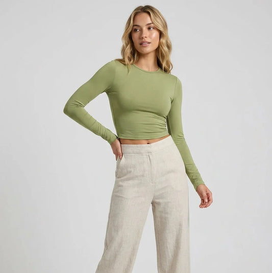 Basic Long-Sleeve Crew Top