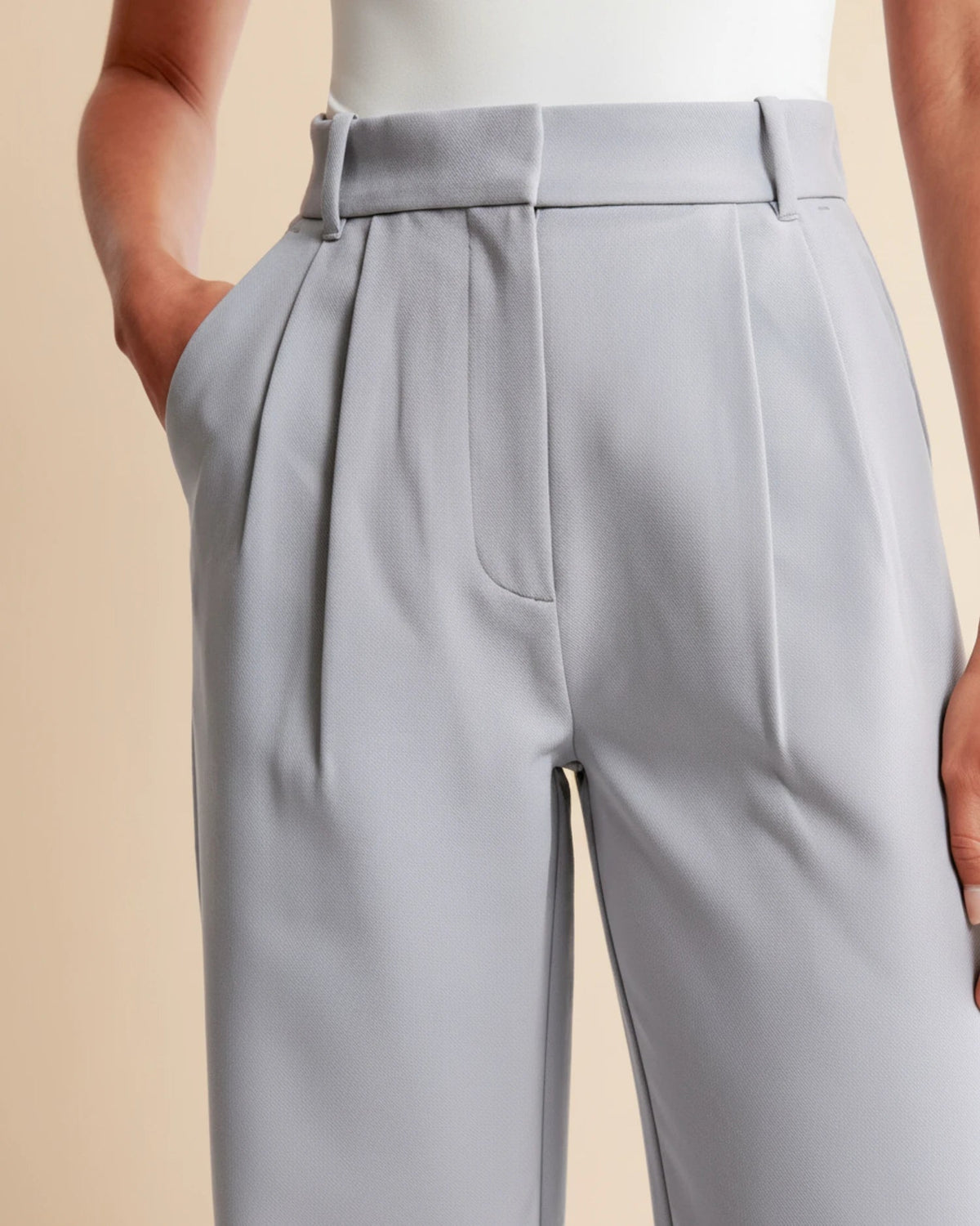 High-Waisted Pleated Wide-Leg Pants