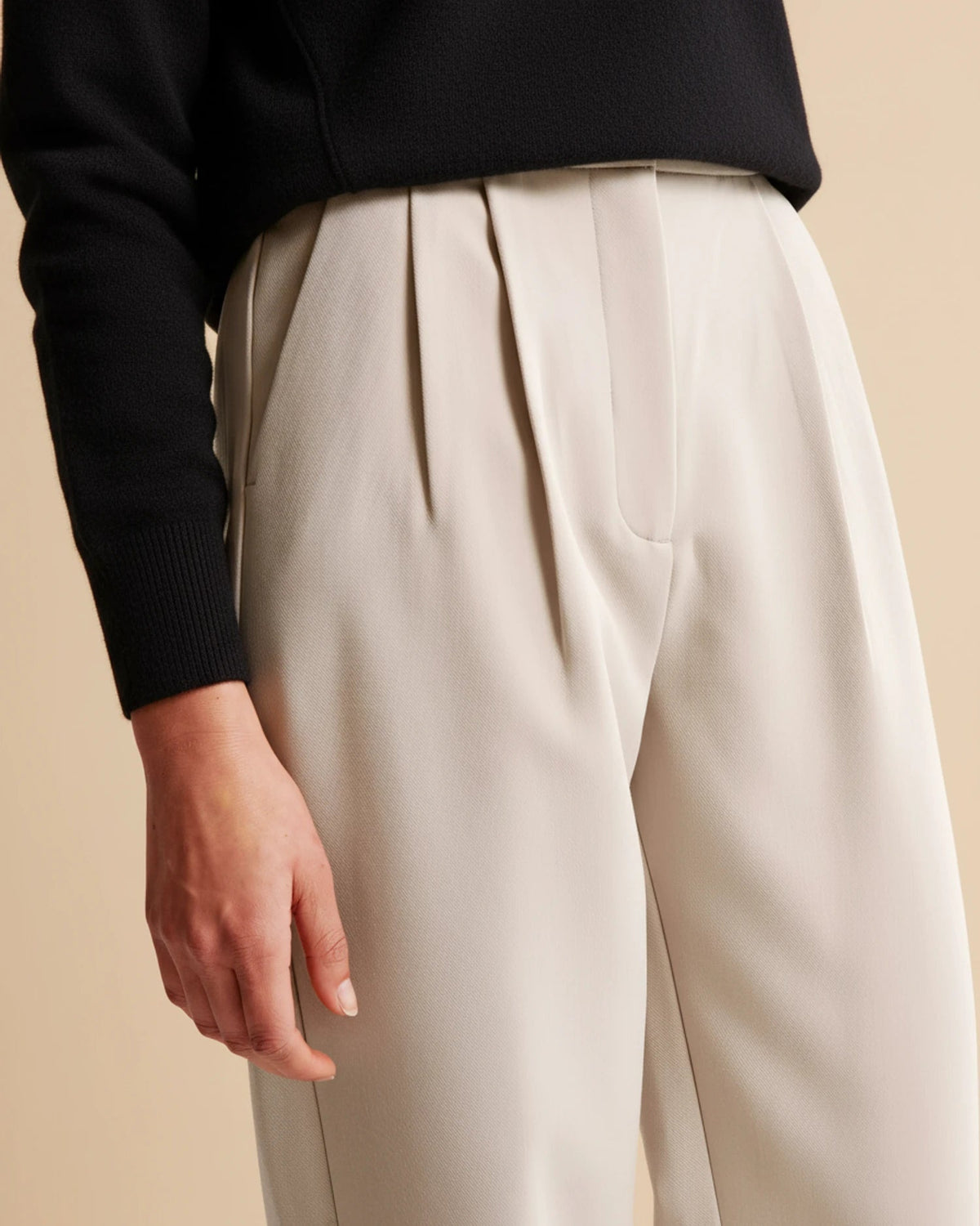 High-Waisted Pleated Wide-Leg Pants